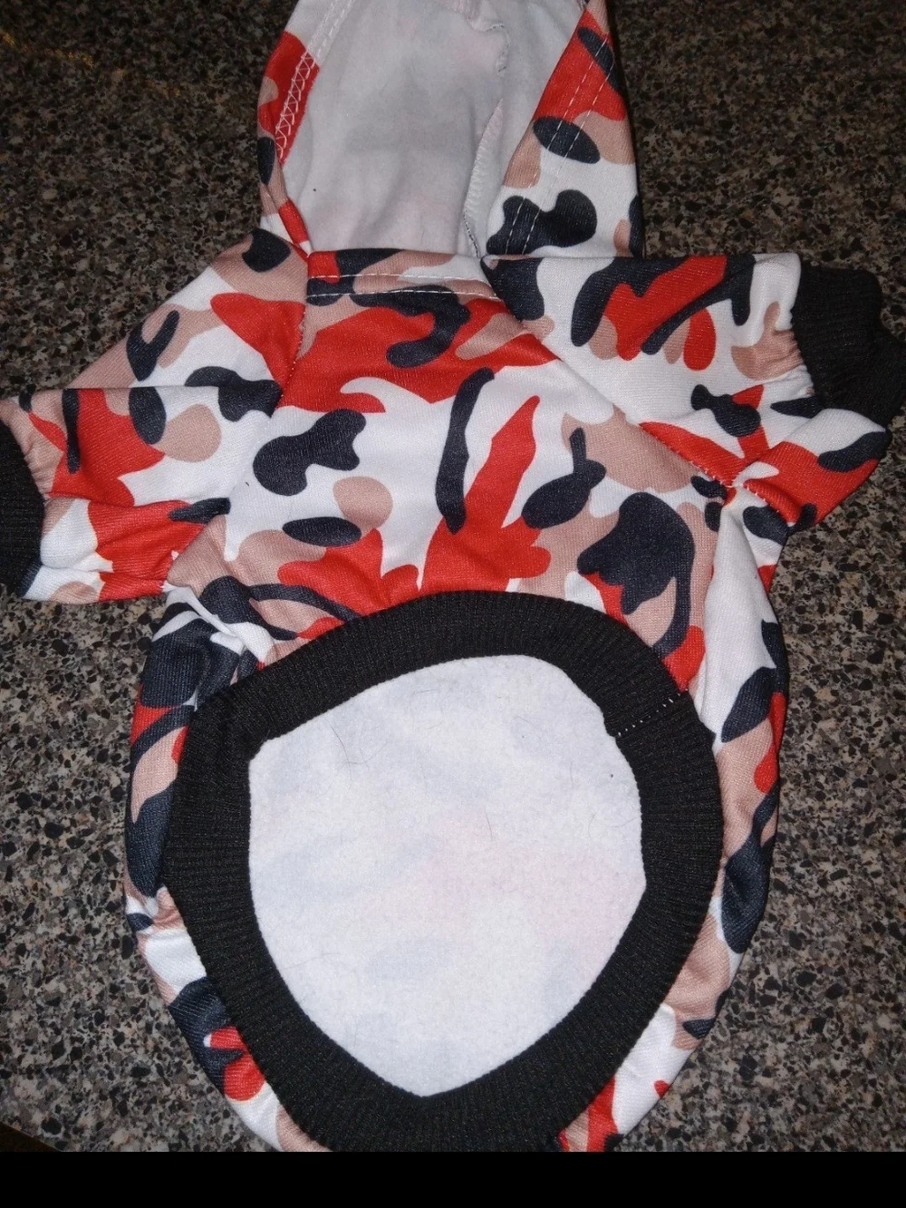 Red & Black Camo Dog Hoodie - Comfortable Hooded Sweatshirt